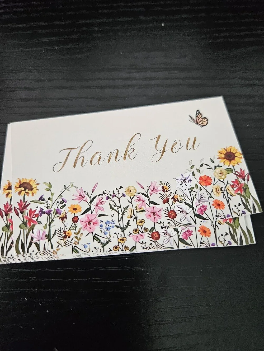 Floral 'Thank You' Note Cards - Pink & Multicolor